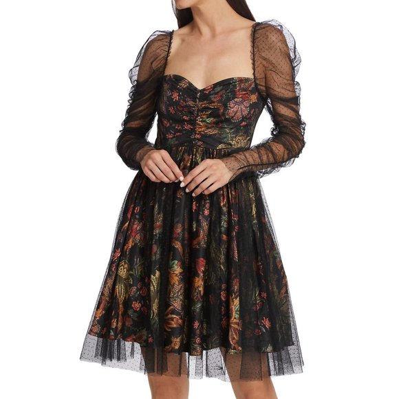 NWT Cara Cara Ritchie Layered Floral & Tulle dress M - Picture 9 of 14